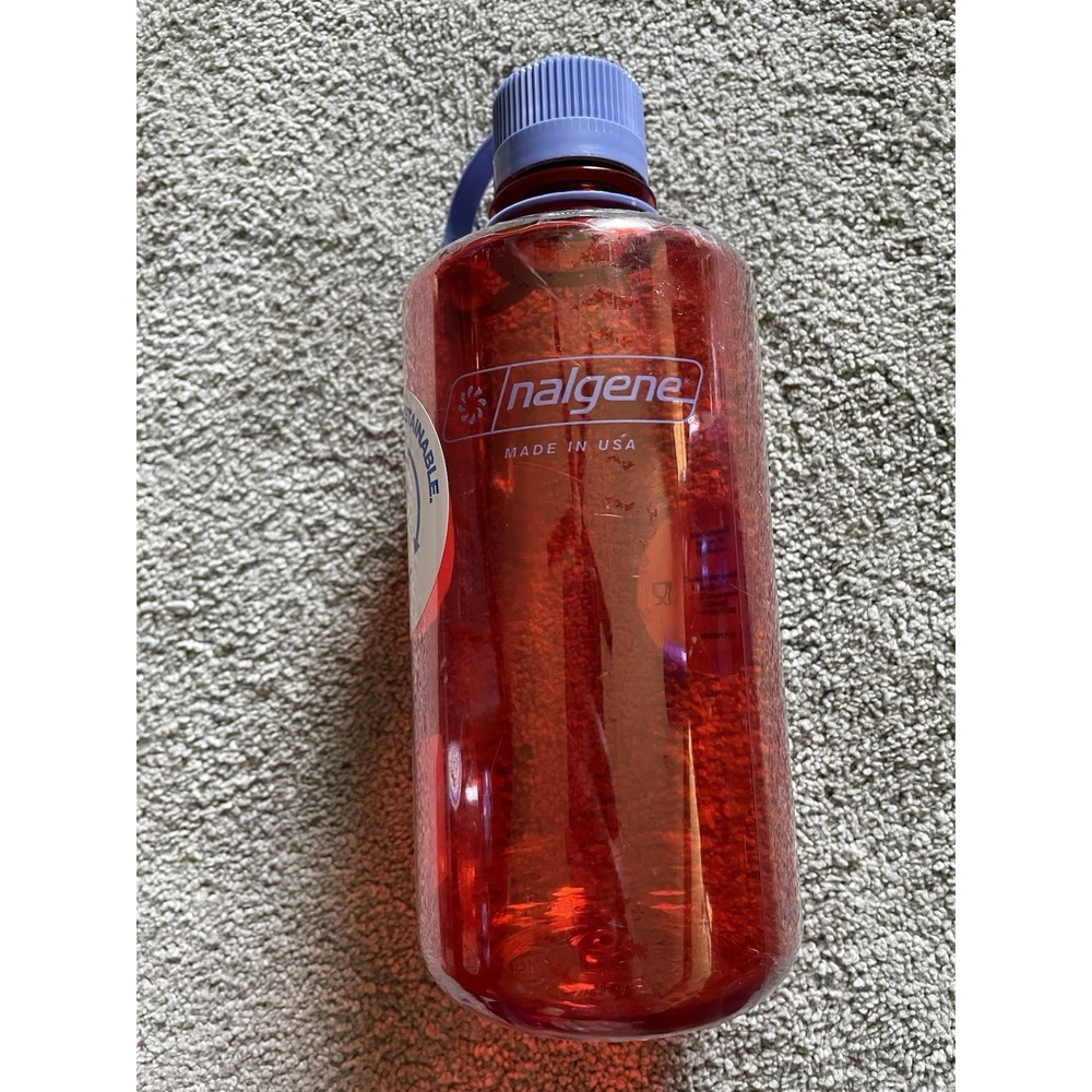 Nalgene Sustain 32oz Narrow Mouth Water Bottle Marmalade Orange USA Made New